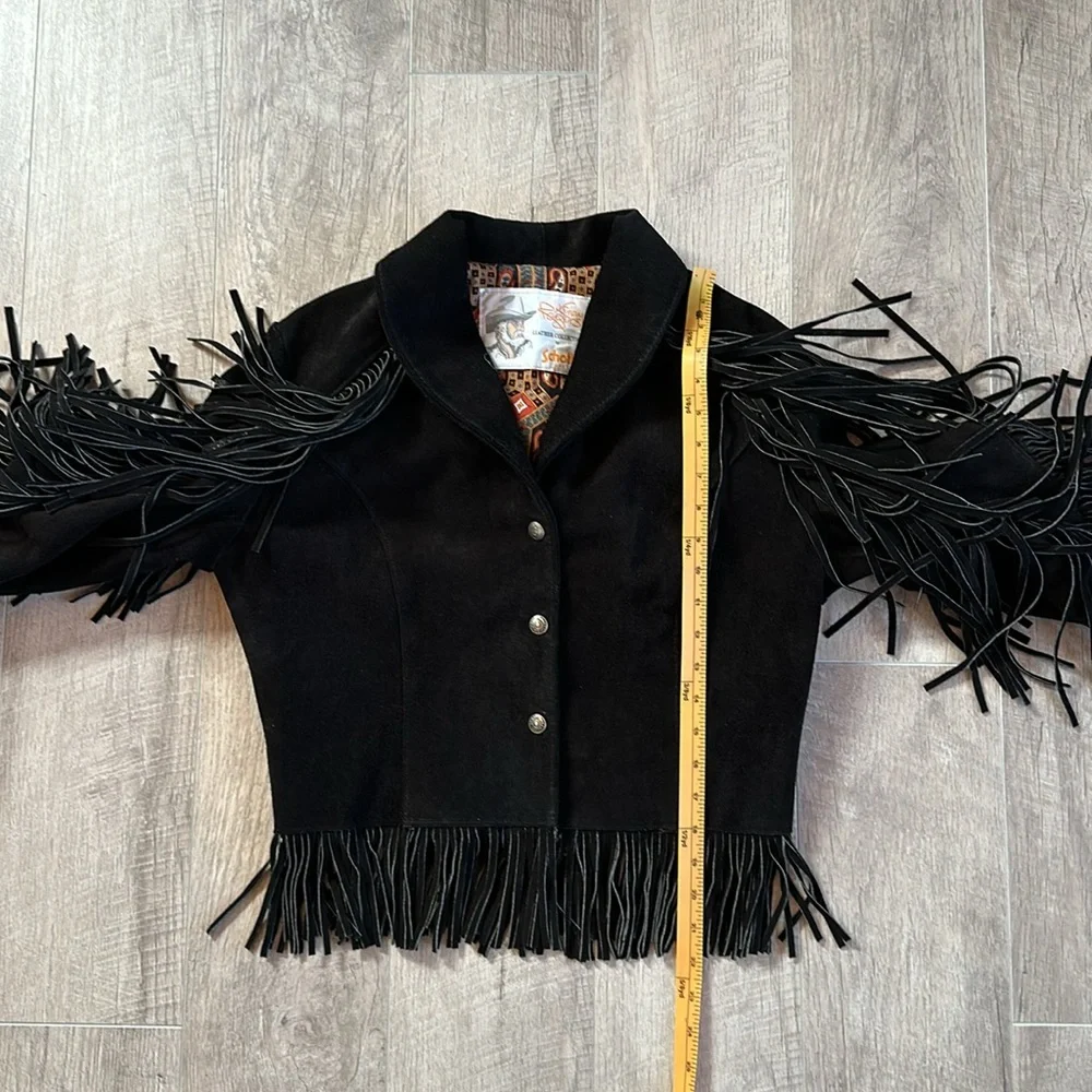 🔥RARE🔥Vintage Kenny Rogers Collection by Schott Suede Leather Fringe Jacket - Picture 7 of 13